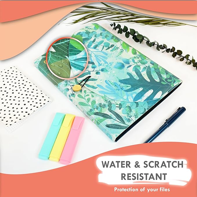 CNK File Folders Organizer with 13 Pockets Accordion Expanding Folder Documents Receipt Document Paper Pocket Filing Accordian Important expandable holder files alphabetical Labels Letter