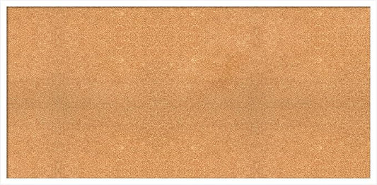 Amanti Art Natural Cork Board for Wall, 23x47 Vision Board with White Frame, Oversize Corkboard Office Decor for Home Organization, Modern Corkboard Pinboard to Display Items for Home Organization in