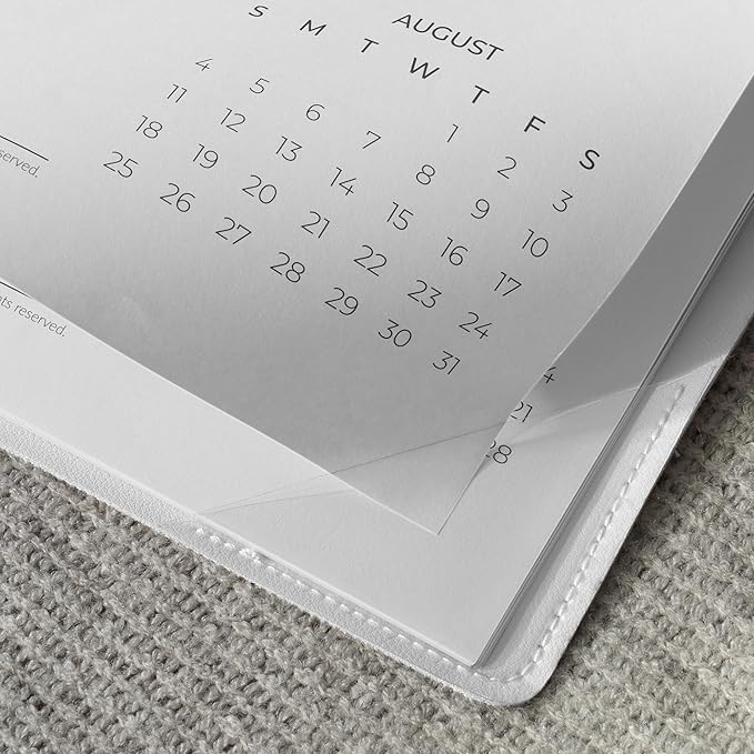 Cabbrix Simplified Desk Calendar 2025-2026 with Desktop Mat, Desk Pad Calendar Large 21" x 16-1/2" Covering July 2025 to June 2026, Monthly Desktop Calendar for Home School and Office (Beige)