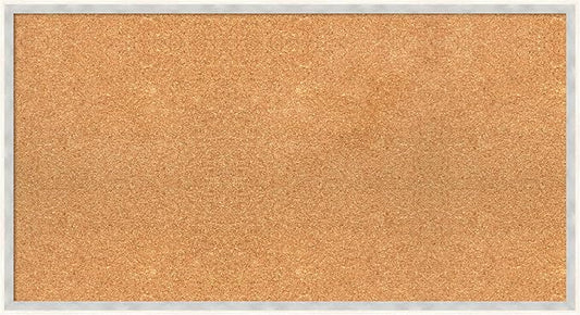 Amanti Art Natural Cork Board for Wall, 19x35 Vision Board with White Frame, Large Corkboard Office Decor for Home Organization, Modern Corkboard Pinboard to Display Items for Home Organization in