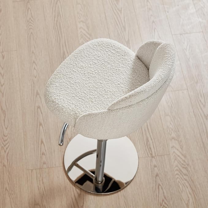 CHITA Adjustable Bar Stools Set of 3, Swivel Counter Height Stools with Stainless Steel Base for Bar, Kitchen Island, Dining Room, Silver