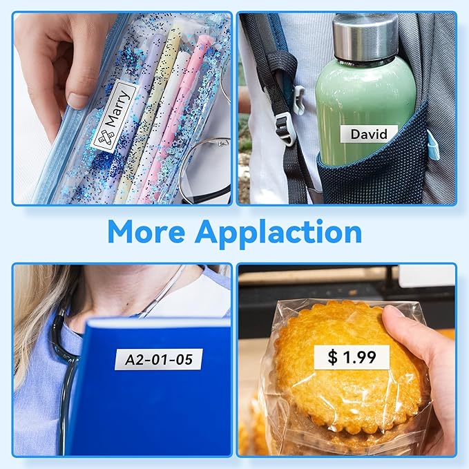 10 PK 12mm Label Maker Tape Compatible with Brother Label Maker Tape 12mm 0.47 White, Replace for Brother P Touch Label Tape 1/2 inch,Work for P-Touch PT-D210 PT-H110 PT-D220 PT-D400