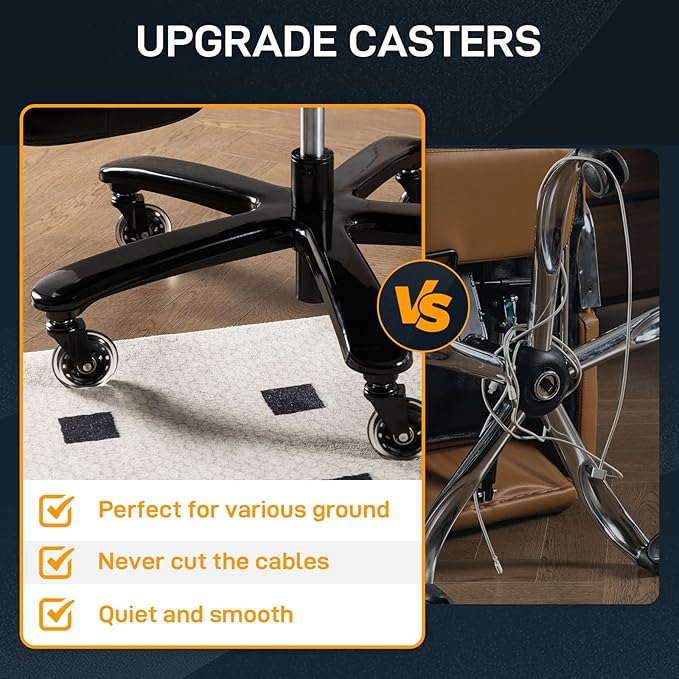 500 LBS Big and Tall Office Chair with Foot Rest High Back Recline Ergonomic Chair for Heavy People, Executive Office Chair Comfortable for Home Office, Large Computer Desk Chair Brown