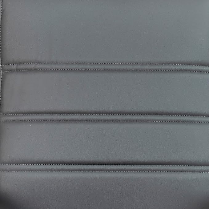 Flash Furniture Whitney High-Back Swivel LeatherSoft Desk Chair with Padded Seat and Armrests, Adjustable Height Padded Office Chair, Gray/Chrome