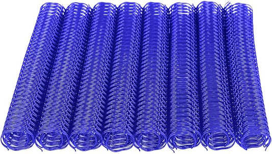 100 Pack Double Loop Wire Binding Spines, YolieraArt Wire Binding Spines, 7/16 Inch Binding Wire for Letter Size (80 Sheet Capacity, 100P, 3:1 Pitch, Blue)