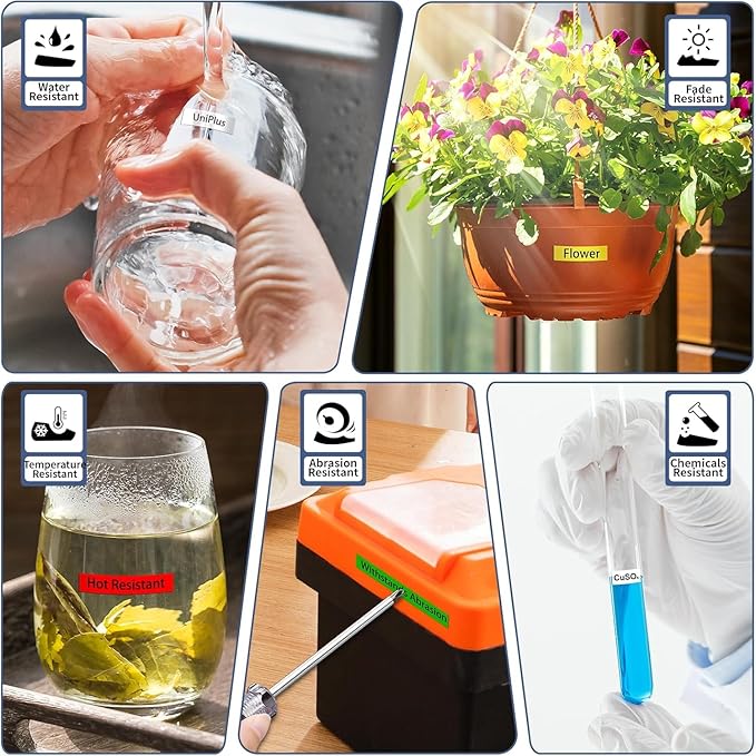 Compatible with Brother Label Tape TZe TZ Tape 6mm 0.23" TZe-111 TZe-211 TZe-411 TZe-511 TZe-611 TZe-711 Laminated Tape Work for P Touch PT-D210 PT-H110 PTD400 PTD600 PT1280 PTP300BT, 6-Pack