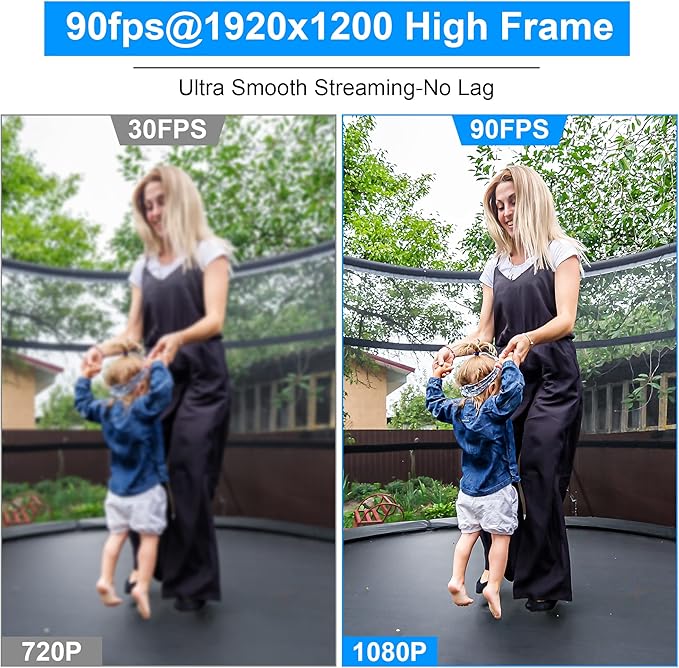 ELP High Speed Wide Angle Global Shutter USB Camera Module for Computer 1080P Mini UVC USB2.0 Webcam Board with 2.1mm Lens AR0234 High Frame 90fps Web PC Camera Board for Laptop Raspberry Pi