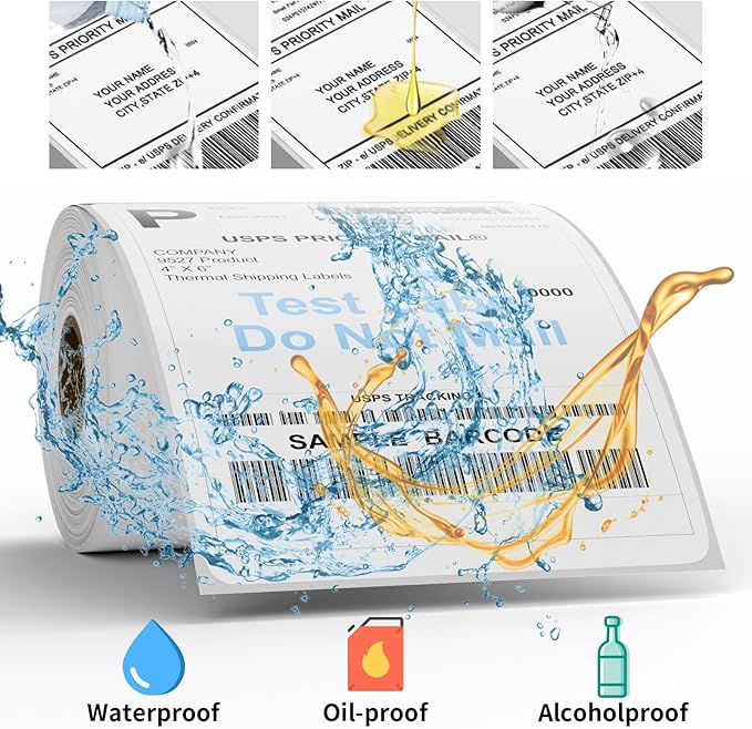 9527 Product 4x6 Blank Direct Thermal Shipping Labels for Zebra 2844 Zp-450 Zp-500 Zp-505 Direct Thermal Labels Printers, Eltron Printer, 250 Labels per Roll,Total 40 Rolls 10000 Labels