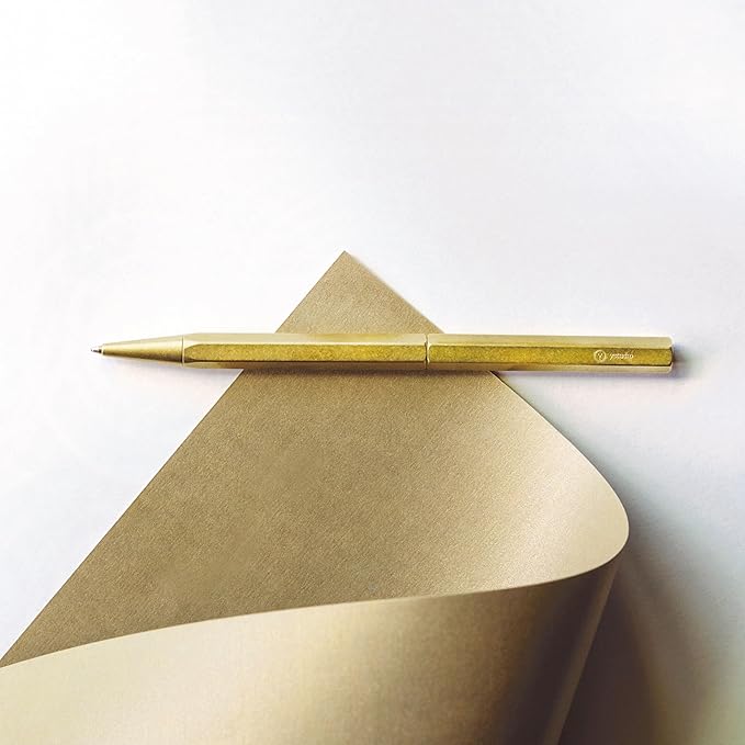 Classic Luxury Revolve Ballpoint Pen,Gilded Nib,Gorgeous Finish,Trustworthy Pen Gift for Men&Women-Elegant, Reliable,Nice Pen for Writing-brass