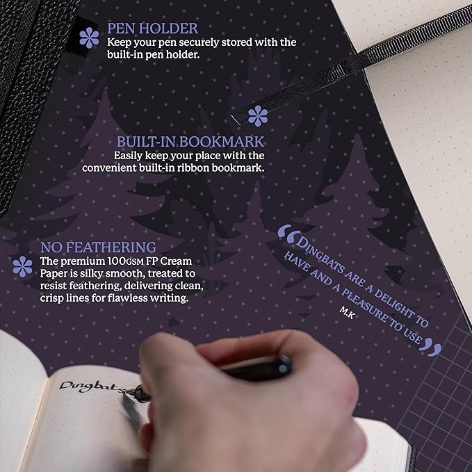 Dingbats A5 Wildlife Notebook Journal Hardcover, Cream 100gsm Ink-Proof Paper, 6.1 x 8.5 inches, 192 pages (Black Duck, Dotted).