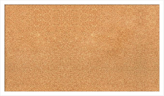 Amanti Art Natural Cork Board for Wall, 17x29 Vision Board with White Frame, Medium Corkboard Office Decor for Home Organization, Modern Corkboard Pinboard to Display Items for Home Organization in