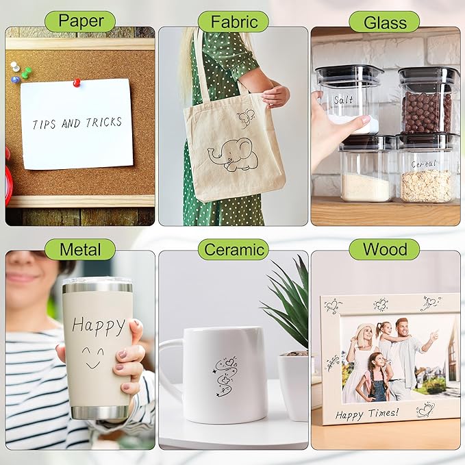 Aodaer 144 Pack Permanent Markers Black 0.5mm Ultra Fine Point Markers, Waterproof, Quick-drying, Smooth Writing Markers for Home Office School Supplies, Works on Wood, Plastic, Metal