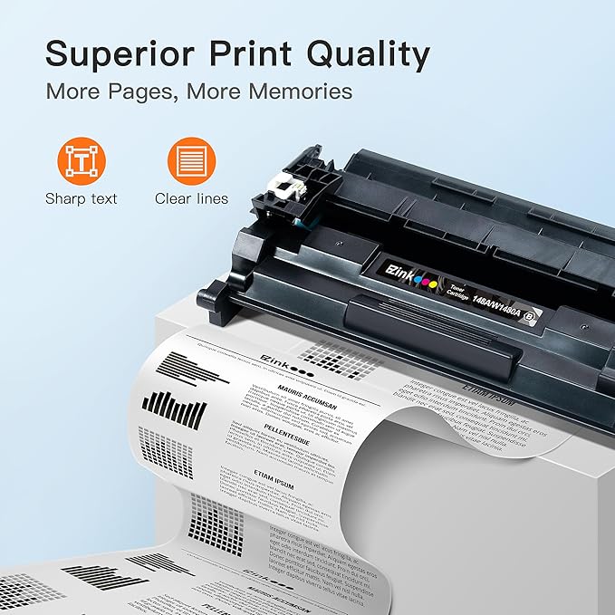 E-Z Ink 148A Toner Cartridge (with Chip) Replacement for HP 148A Toner Cartridge W1480A 148X W1480X to Use with Pro MFP 4101fdn 4101fdw 4001dn 4001n Printer (Black, 2 Pack)