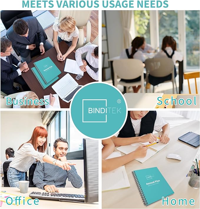 Binditek 50 Pack Plastic Spiral Binding Coils, 12mm(1/2"), 90 Sheet Capacity, 4:1 Pitch, Black, 48Loops, for Letter Size, for Students and Coworkers