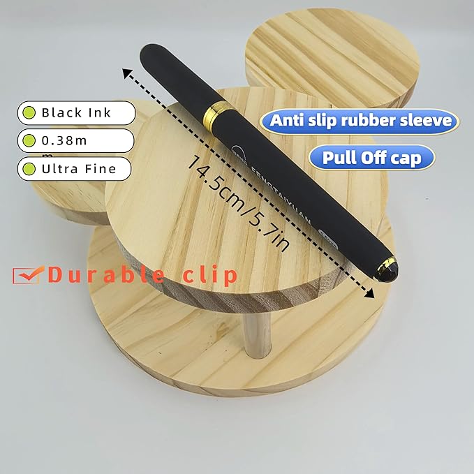 Fengtaiyuan 038P18Pro, Gel Ink Rollerball Pens, Black Ink, Ultra FIne 0.38mm, Writting Pens, Smooth, 18 Pack (Black-0.38mm)