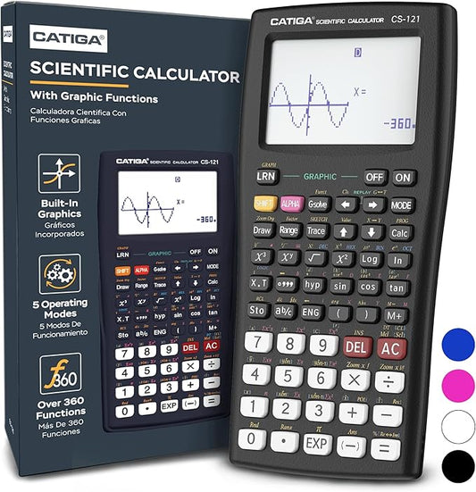CATIGA Scientific Calculator with Graphic Functions, Multiple Modes with Intuitive Interface, Perfect for Beginner and Advanced Courses, High School or College, CS-121