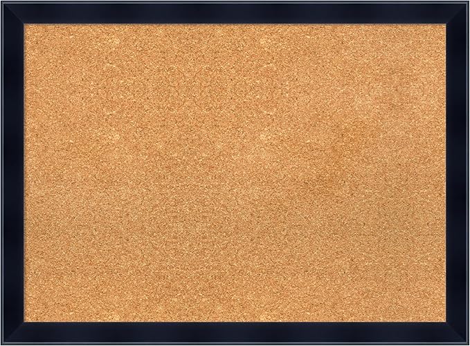 Amanti Art Natural Cork Board for Wall, 22x30 Vision Board with Black Wood Frame, Medium Corkboard Office Decor for Home Organization, Modern Contemporary Corkboard Pinboard to display items for home