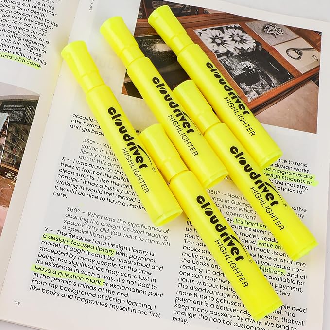 cloudriver Highlighters Bulk Pack of 78, Yellow Highlighter, Chisel Point, Quick Drying Ink, Highlighters Suitable For Classroom, Office And Shop