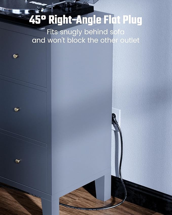 10 Ft Extension Cord Power Strips with Surge Protection, SUPERDANNY Surge Protector with 22 Outlets, 2 USB-C and 4 USB-A, 2100J, 10Ft Flat Plug Heavy Duty Extension Cord (1875W/15A) for Home, Office