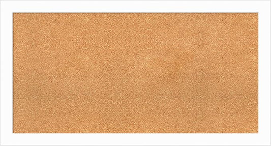 Amanti Art Natural Cork Board for Wall, 23x43 Vision Board with White Frame, Large Corkboard Office Decor for Home Organization, Casual Corkboard Pinboard to Display Items for Home Organization in