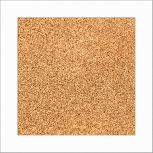 Amanti Art Natural Cork Board for Wall, 17x17 Vision Board with White Frame, Small Corkboard Office Decor for Home Organization, Casual Corkboard Pinboard to Display Items for Home Organization in
