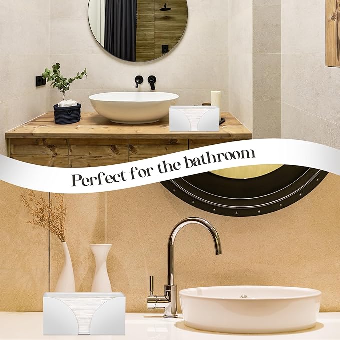 1PCS White Paper Towel Dispenser Countertop, Acrylic Paper Towel Holder for Bathroom Folded Countertop Paper Towel Holder Trifold Napkin Holder for Z-fold, C-fold, MultiFold Trifold - Home Kitchen