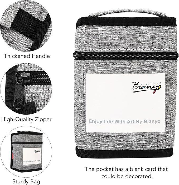 Bianyo 36 Pastel Colors Alcohol Markers Set, Alcohol-Based Dual Tip Art Markers Set with Black Travel Case with a Designable Card for Coloring, Sketching, Drawing, Outlining, Highlighting