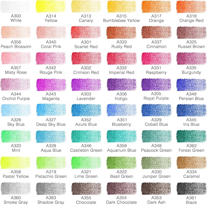 ARTISTIC EYE Premium Colored Pencils | Set of 48, Quality 3.8mm Soft Core Leads, Rich & Vibrant Colors, Blendable, Perfect for Beginner & Advanced Artists