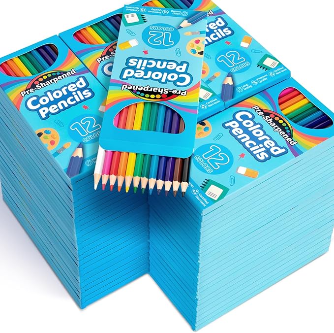 1152 Count Colored Pencils Bulk, 96 Pack Colored Pencils for Kids, Pre-sharpened Coloring Pencils in 12 Vibrant Colors, Bulk School Supplies for Teachers, Classroom Prizes, Drawing Art Supplies