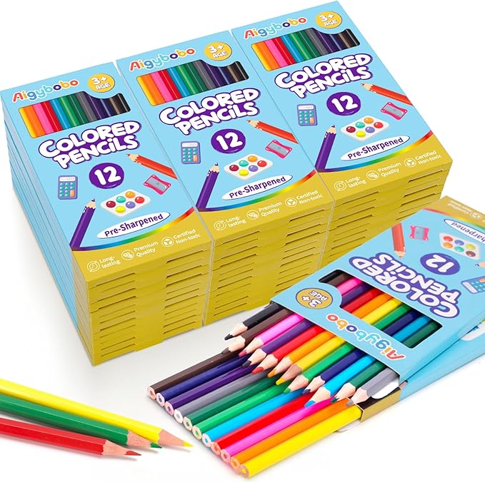 Aigybobo 432 Count Colored Pencils Bulk, 36 Pack Colored Pencils for Kids 12 Colors, Pre-sharpened Color Pencils, Bulk Coloring Pencils School Supplies for Teachers, Classroom Prizes, Art Supplies