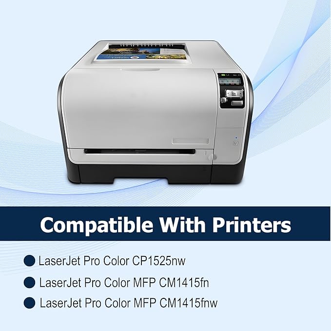 128A Toner Cartridge Works with HP Laserjet Pro CP1525nw CM1415fnw CM1415fn CP1525n Printer Ink (Black,Cyan,Yellow,Magenta 4 Pack)