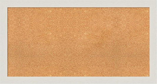 Amanti Art Natural Cork Board for Wall, 23x43 Vision Board with White Frame, Large Corkboard Office Decor for Home Organization, Country Rustic Corkboard Pinboard to Display Items for Home