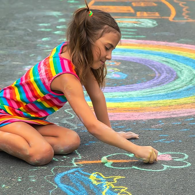 280PCS Sidewalk Chalks in 24 Colors: Washable Jumbo Chalk Set for Kids Toddlers, Non-Toxic Dustless Colored Chalk Bulk for Outdoor Art, Party Favors, Painting on Chalkboard Blackboard Playground