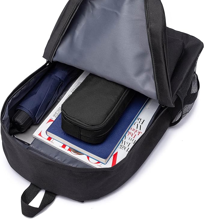 Della Gao Pencil Case Large Capacity Pencil Pouch Aesthetic Pencil Box for Office Stationery Organizer, Simple Sturdy Multifunctional Pencil Bag for Men - Black