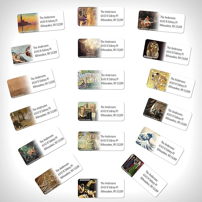 Customized Personalized Address Labels - Made in The USA by Kenco (Famous Art, 500 Labels)