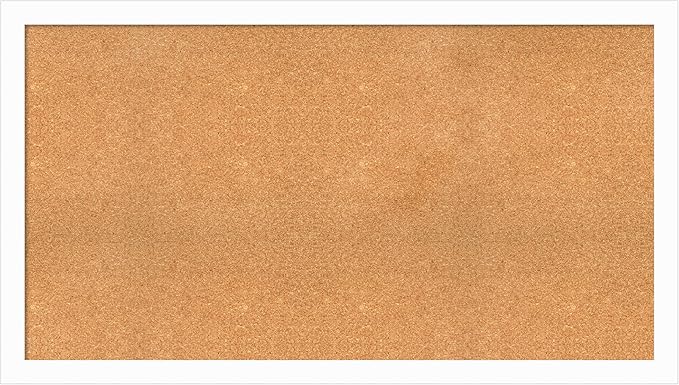 Amanti Art Natural Cork Board for Wall, 31x55 Vision Board with White Frame, Oversize Corkboard Office Decor for Home Organization, Casual Corkboard Pinboard to Display Items for Home Organization in