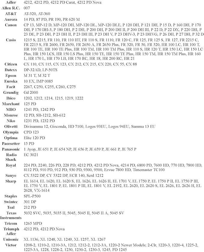 (6 Pack) Calculator Ink Roller Fits Sharp EL-1801V EL-1750V EL-1611V Casio HR-170RC HR-200RC HR-300RC Canon P23-DHV-3 and More Black/Red IR-40T CP-13 EA-772R Compatible/Replacement by COMPUMATIC