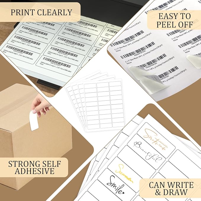 Address Labels for Inkjet Printers 1" x 2-5/8", Pack of 3000 Labels