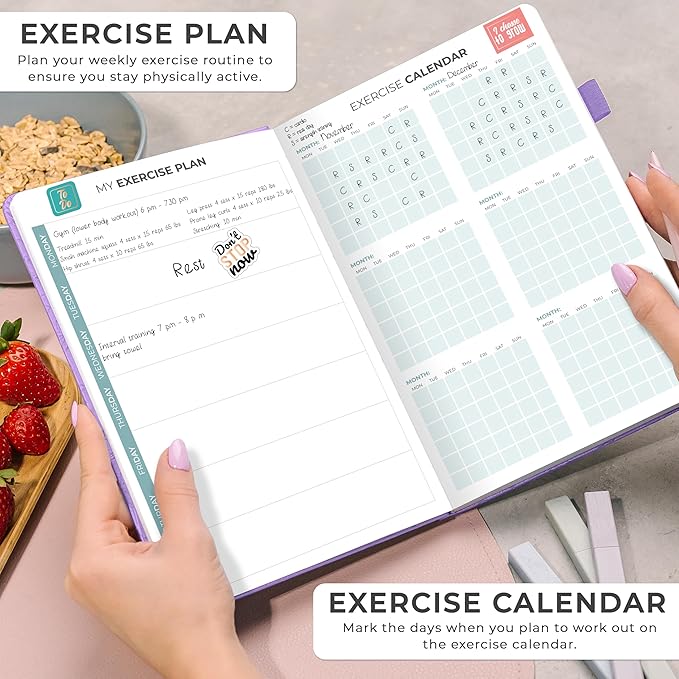 Clever Fox Weekly Meal Planner - Weekly & Daily Meal Prep Journal with Shopping and Grocery Lists for Menu Planning, Healthy Diet & Weight Loss Tracking, Lasts 1 Year, Undated, A5 - Lavender