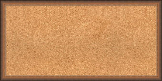 Amanti Art Natural Cork Board for Wall, 20x40 Vision Board with Bronze Frame, Large Corkboard Office Decor for Home Organization, Modern Corkboard Pinboard to Display Items for Home Organization in