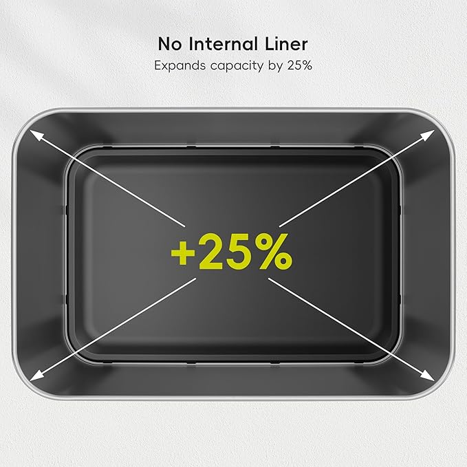 EKO Nova Sensor Trash Can, 21 Gallon/80 Liter Stainless Steel Rectangular Touchless Motion Sensor Trash Can, Matte Metallic