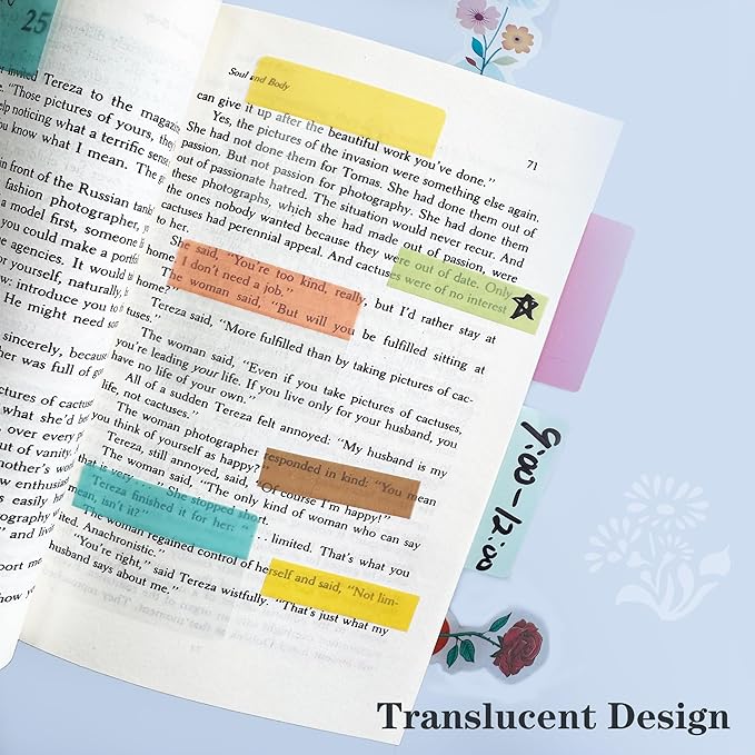 ELII 500 PCS Tabs 2 Inch Book Tabs Sticky Index Tabs,File Tabs Self Adhesive,Page Markers Index Labels for Pages Notebooks