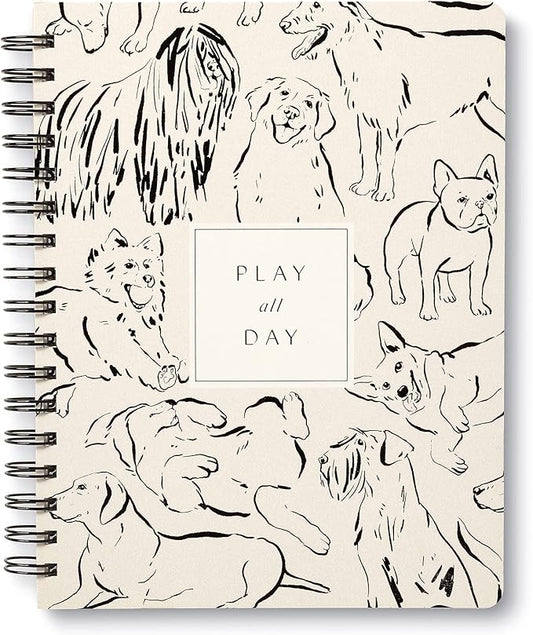 Compendium Spiral Notebook - Play All Day — A Designer Spiral Notebook with 192 Lined Pages, College Ruled, 7.5”W x 9.25”H
