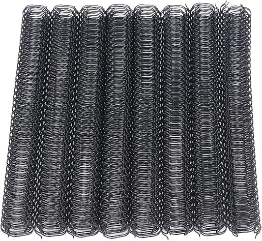 1/2 Inch Wire Cinch Book Binding Black 3:1 Pitch, 100 Pack Double Loop Metal Spiral for Bindings Fit for School Office Notebook Maker, YolieraArt Office Products Binding Combs 100 Sheet Capacity