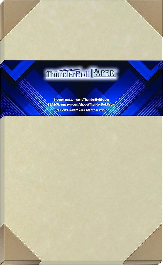 500 Natural Parchment 65lb Cover Paper Sheets 8.5X14 Inches Cardstock Weight Colored Sheets 8.5" X 14" (8.5X14 Inches) Legal|Menu Size - Printable Old Parchment Semblance