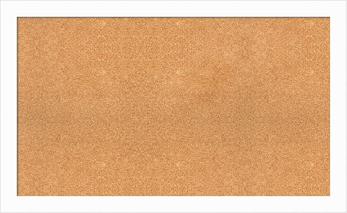 Amanti Art Natural Cork Board for Wall, 25x41 Vision Board with White Frame, Large Corkboard Office Decor for Home Organization, Casual Corkboard Pinboard to Display Items for Home Organization in