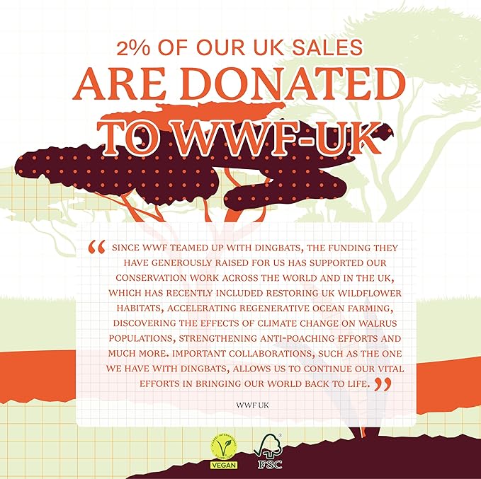 Dingbats* Wildlife Lined Writing Journal Notebook A5 - Vegan Leather Hardcover - Ideal for Work, Travel - Pocket, Elastic Closure, & Bookmark