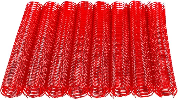 100 Pack Double Loop Wire Binding Spines, YolieraArt Wire Binding Spines, 5/16 Inch Binding Wire for Letter Size (40 Sheet Capacity, 100P, 3:1 Pitch, Red)