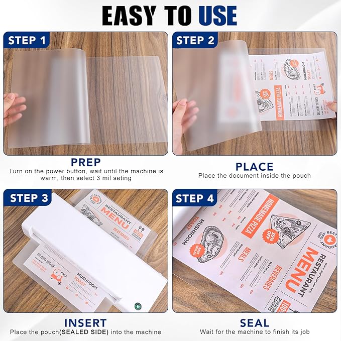 150 Pack 5 Mil Laminating Sheets, 9x11.5 Inches Thermal Laminating Pouches, for Laminator, Letter Size, Ultra Clear, Thick, Hold 8.5x11 Inches, Office School Supplies