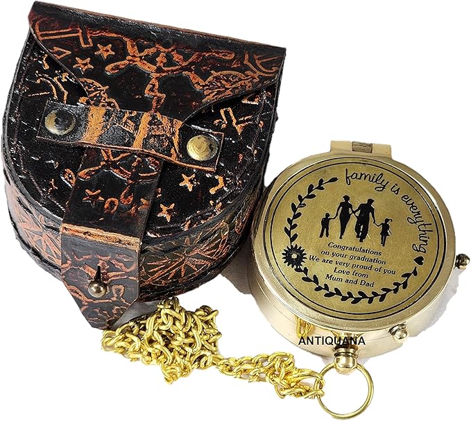 Brass Directional Engraved Compass, Baptism Gifts for Boys Girls, First Communion, Christian Gifts for Men, First Confirmation Gifts for Boys, Inspirational